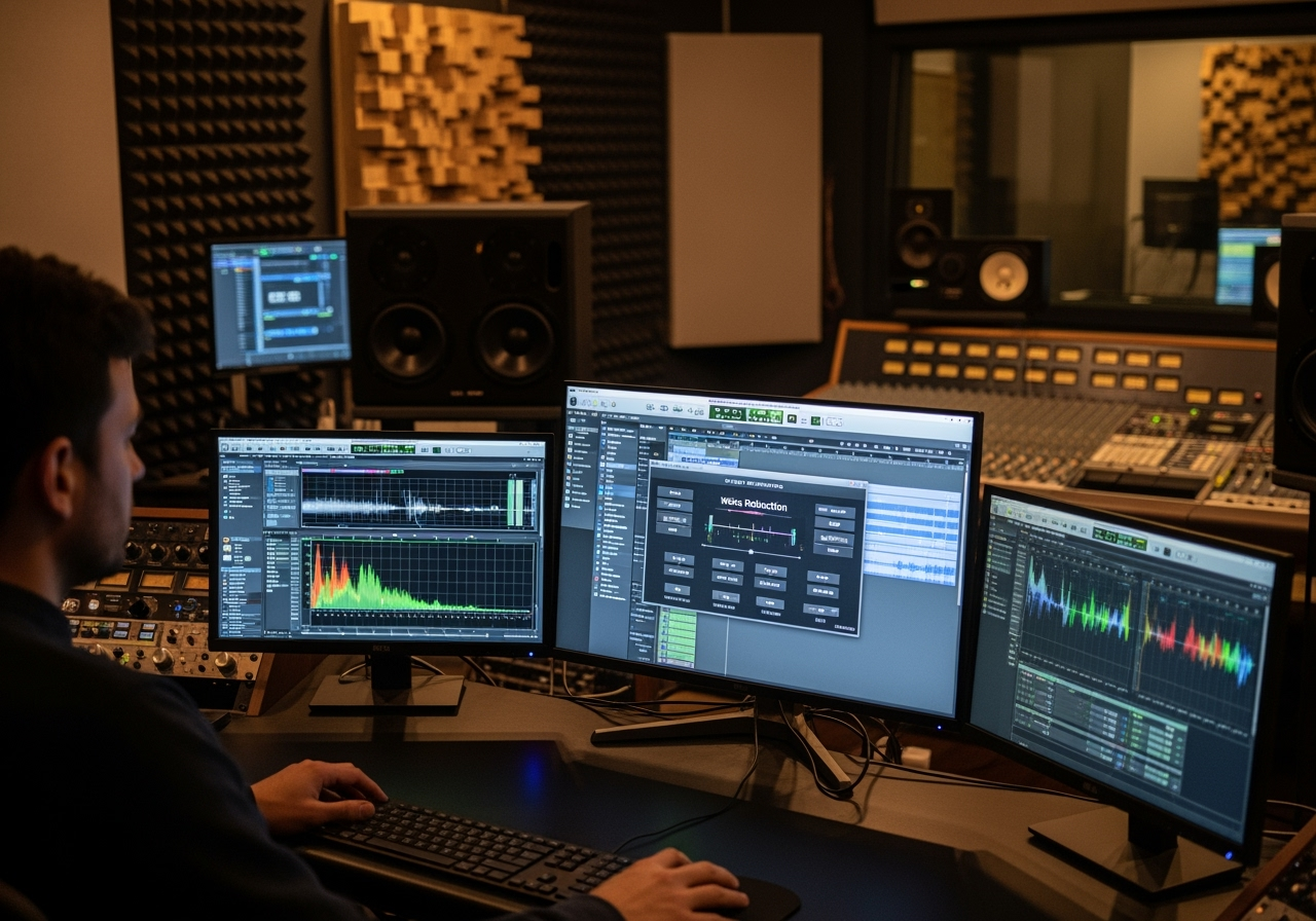 Professional EQ interface showing frequency analysis