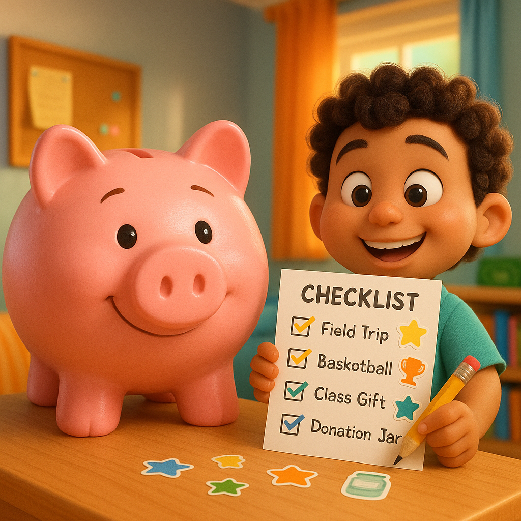 Piggy Bank Goal Checklist Pixar